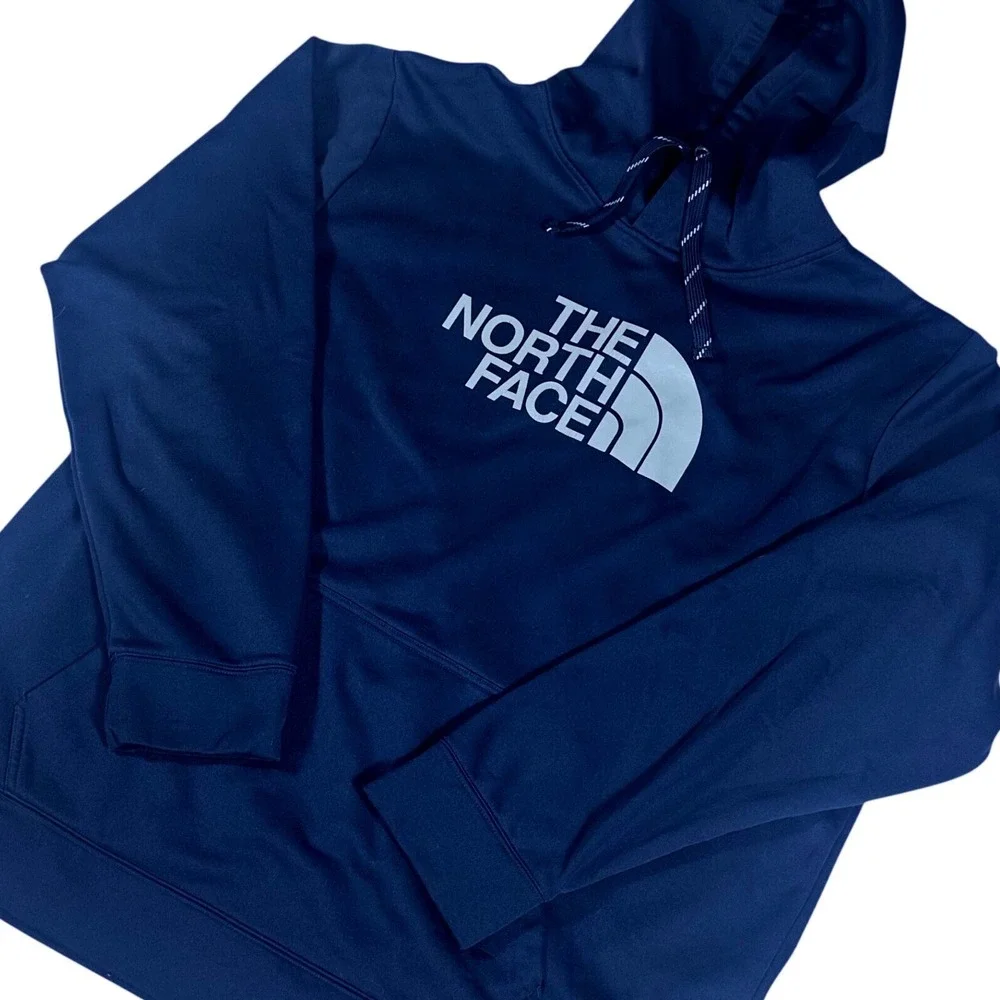 The North Face Pullover Hoodie Mens XXL Navy Blue Graphic Logo NF0A2TGQULB